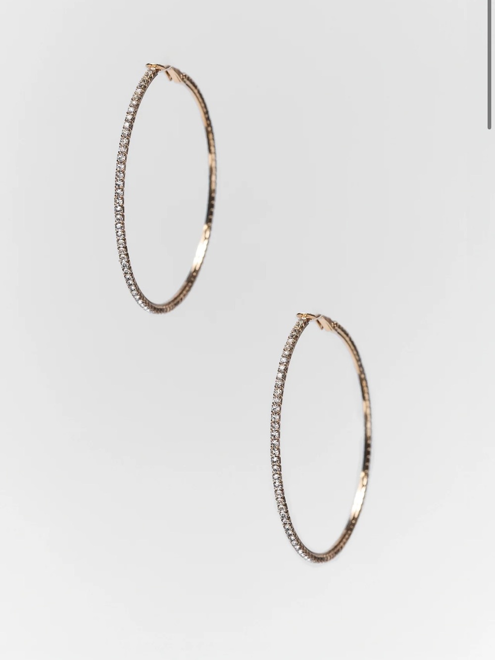 Gold Rhinestone Hoop Earrings